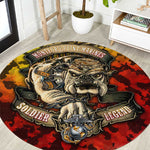 Montford Point Marines Round Carpet Afro Devil Dog Soldier Legend - African Pride