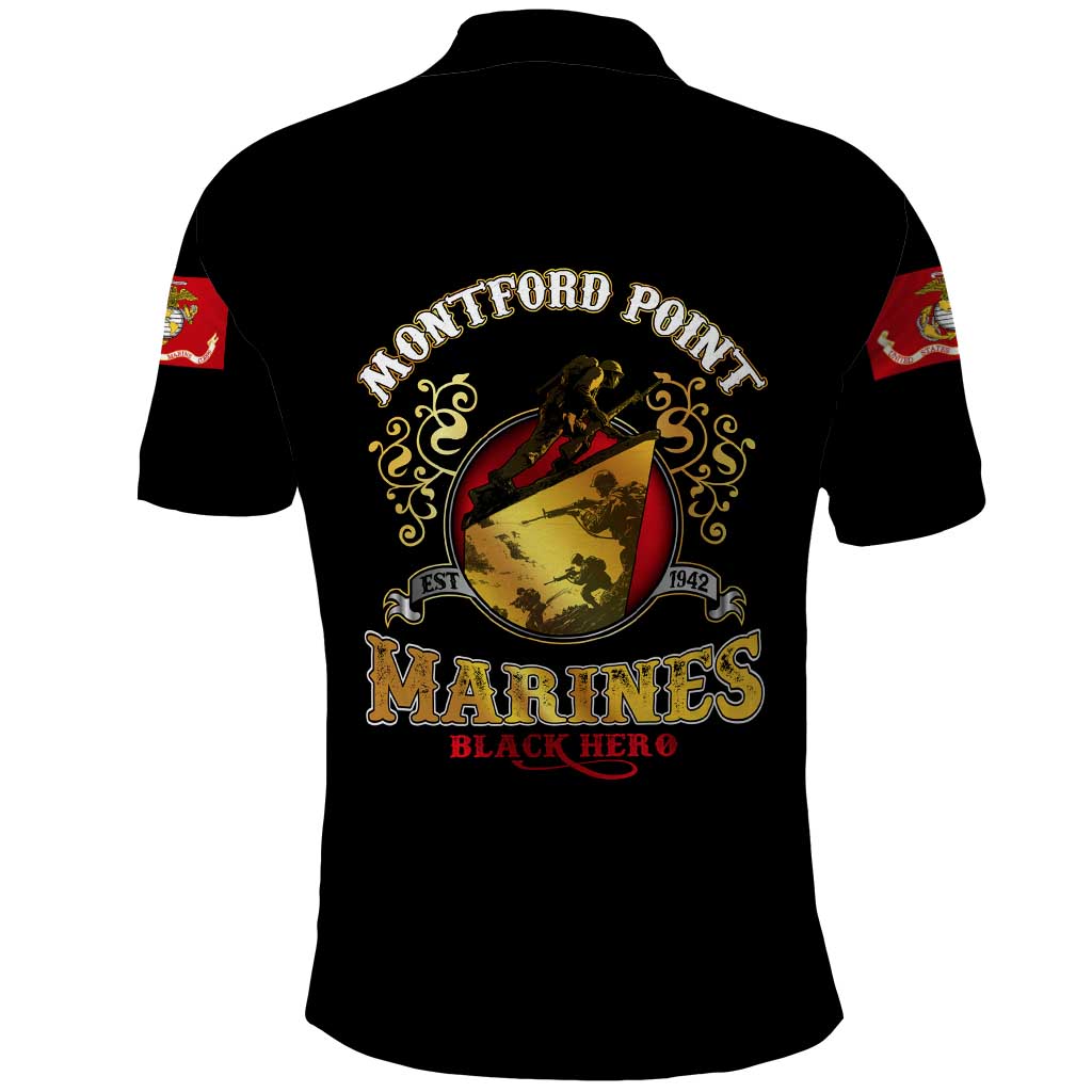 Montford Point Marines Polo Shirt Afro First to Fight Prejudice - African Pride