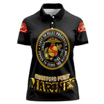 Montford Point Marines Women Polo Shirt Afro First to Fight Prejudice - African Pride