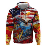 Montford Point Marines Hoodie African American Eagle Anchor Tribute - African Pride