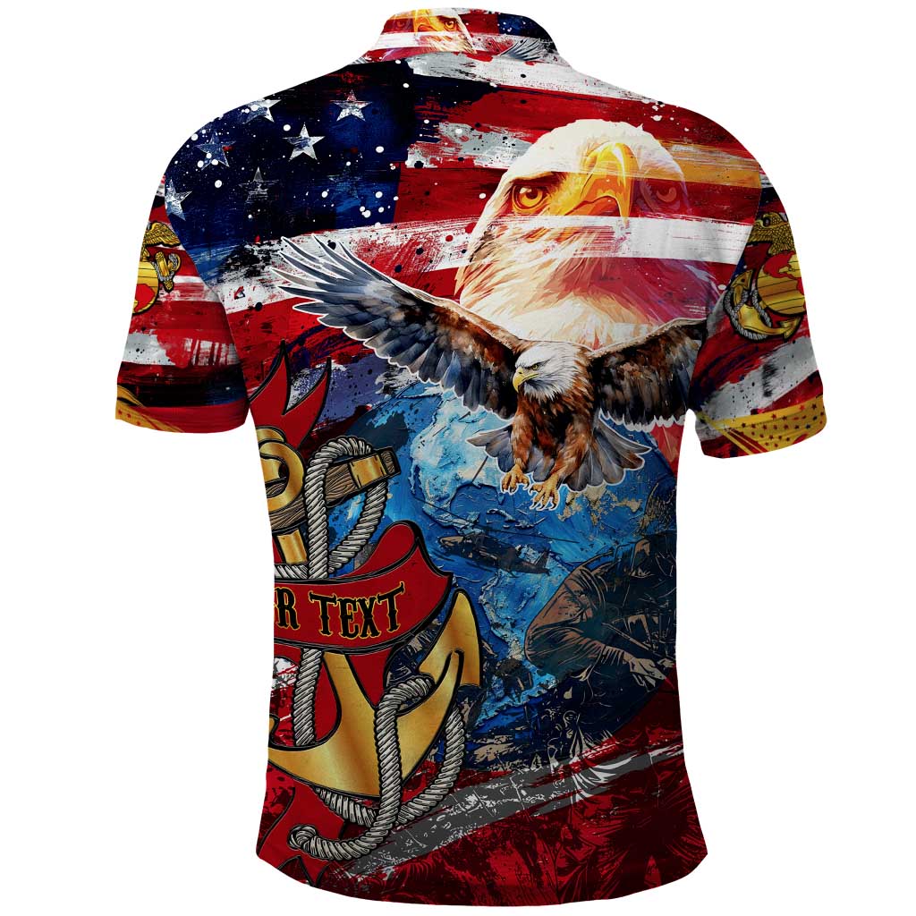Montford Point Marines Polo Shirt African American Eagle Anchor Tribute - African Pride