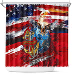 Montford Point Marines Shower Curtain African American Eagle Anchor Tribute - African Pride