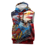 Montford Point Marines Sleeveless Hoodie African American Eagle Anchor Tribute - African Pride