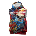 Montford Point Marines Sleeveless Zip Hoodie African American Eagle Anchor Tribute - African Pride
