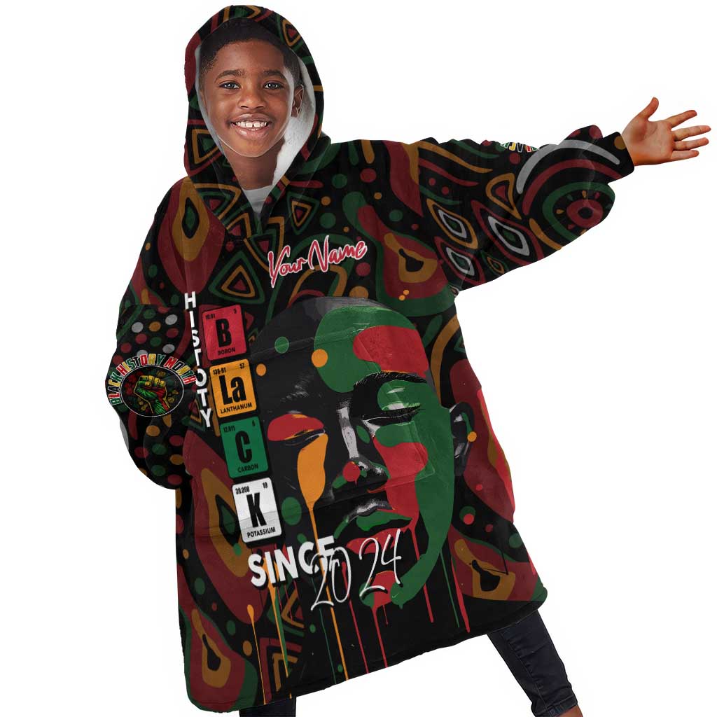 Personalized Black History Month KId Wearable Blanket Hoodie Since 2024 Chemistry Style