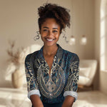 Adinkra Symbols Women Casual Shirt Tree of Life DT02