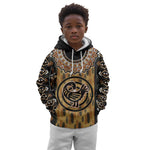 Printed Mud Cloth and Adinkra Symbol Kid Hoodie