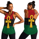 Pan African Ankh Women Racerback Tank Egyptian Cross