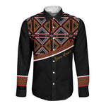 Personalized Bamenda African Long Sleeve Button Shirt Atoghu Cameroon Print