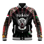 Personalized Sudan Roots Baseball Jacket African Pride in Fingerprint and Tribal Colors