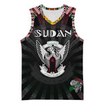 Personalized Sudan Roots Basketball Jersey African Pride in Fingerprint and Tribal Colors - African Pride