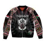 Personalized Sudan Roots Bomber Jacket African Pride in Fingerprint and Tribal Colors