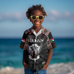 Personalized Sudan Roots Kid Hawaiian Shirt African Pride in Fingerprint and Tribal Colors