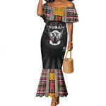 Personalized Sudan Roots Mermaid Dress African Pride in Fingerprint and Tribal Colors
