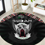Sudan Roots Round Carpet African Pride in Fingerprint and Tribal Colors