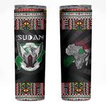 Sudan Roots Skinny Tumbler African Pride in Fingerprint and Tribal Colors
