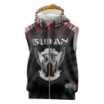 Personalized Sudan Roots Sleeveless Zip Hoodie African Pride in Fingerprint and Tribal Colors - African Pride