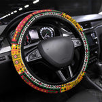 Sudan Roots Steering Wheel Cover African Pride in Fingerprint and Tribal Colors