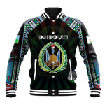 Personalized Djibouti Roots Baseball Jacket African Pride in Fingerprint and Tribal Colors