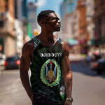 Personalized Djibouti Roots Men Tank Top African Pride in Fingerprint and Tribal Colors