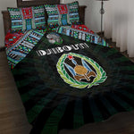 Djibouti Roots Quilt Bed Set African Pride in Fingerprint and Tribal Colors