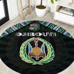 Djibouti Roots Round Carpet African Pride in Fingerprint and Tribal Colors
