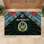 Djibouti Roots Rubber Doormat African Pride in Fingerprint and Tribal Colors