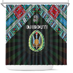 Djibouti Roots Shower Curtain African Pride in Fingerprint and Tribal Colors