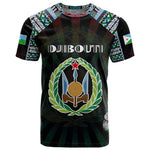 Personalized Djibouti Roots T shirt African Pride in Fingerprint and Tribal Colors