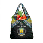 Gabon Roots Grocery Bag African Pride in Fingerprint and Tribal Colors