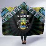 Gabon Roots Hooded Blanket African Pride in Fingerprint and Tribal Colors