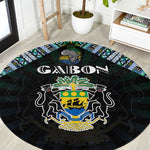 Gabon Roots Round Carpet African Pride in Fingerprint and Tribal Colors