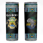 Gabon Roots Skinny Tumbler African Pride in Fingerprint and Tribal Colors