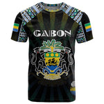 Personalized Gabon Roots T shirt African Pride in Fingerprint and Tribal Colors