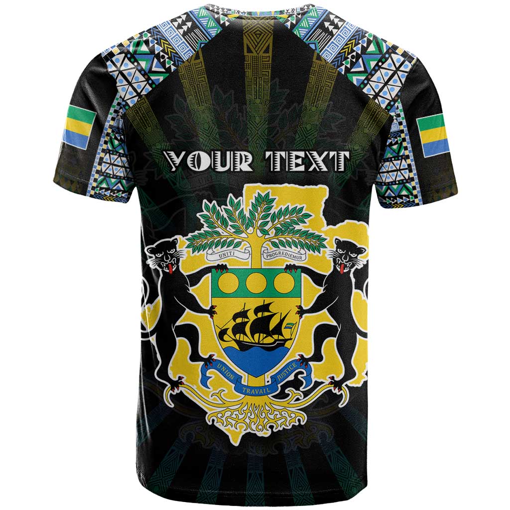 Personalized Gabon Roots T shirt African Pride in Fingerprint and Tribal Colors