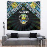 Gabon Roots Tapestry African Pride in Fingerprint and Tribal Colors