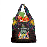 Mauritius Roots Grocery Bag African Pride in Fingerprint and Tribal Colors