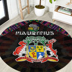 Mauritius Roots Round Carpet African Pride in Fingerprint and Tribal Colors