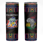 Mauritius Roots Skinny Tumbler African Pride in Fingerprint and Tribal Colors