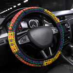 Mauritius Roots Steering Wheel Cover African Pride in Fingerprint and Tribal Colors