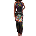 Personalized Mauritius Roots Tank Maxi Dress African Pride in Fingerprint and Tribal Colors