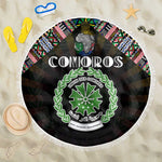 Comoros Roots Beach Blanket African Pride in Fingerprint and Tribal Colors