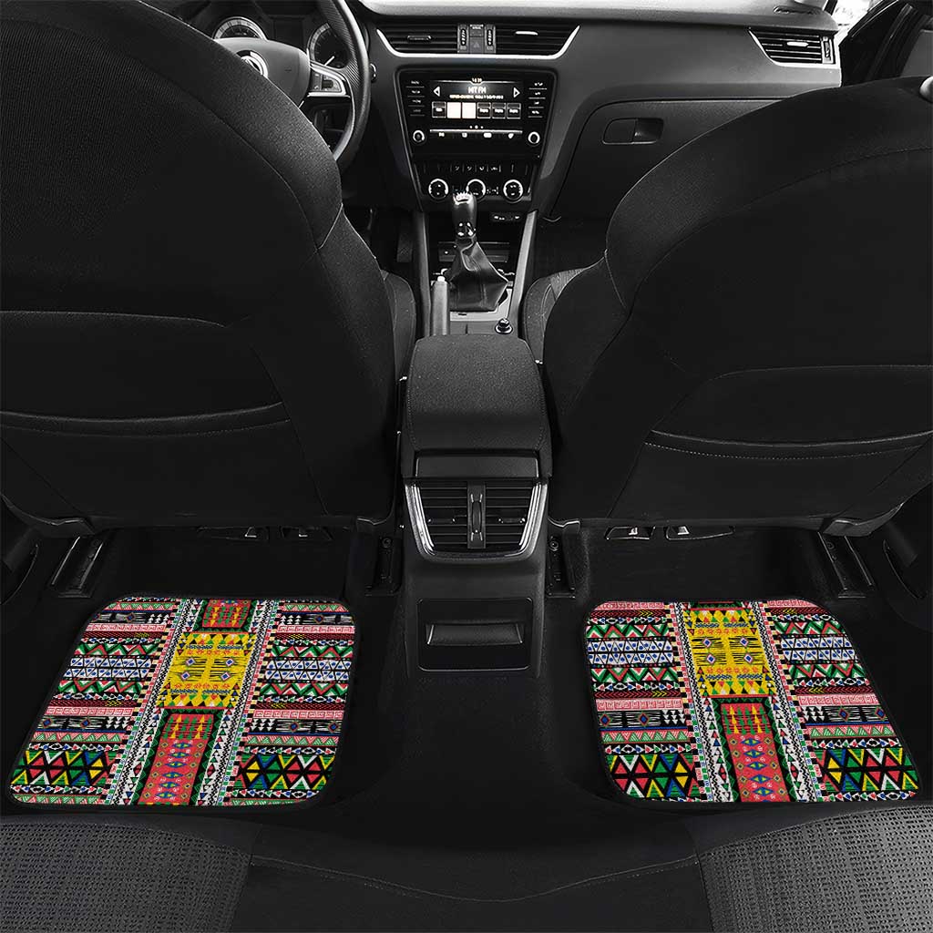 Comoros Roots Car Mats African Pride in Fingerprint and Tribal Colors