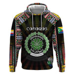 Personalized Comoros Roots Hoodie African Pride in Fingerprint and Tribal Colors