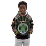 Personalized Comoros Roots Kid Hoodie African Pride in Fingerprint and Tribal Colors