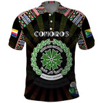 Personalized Comoros Roots Polo Shirt African Pride in Fingerprint and Tribal Colors