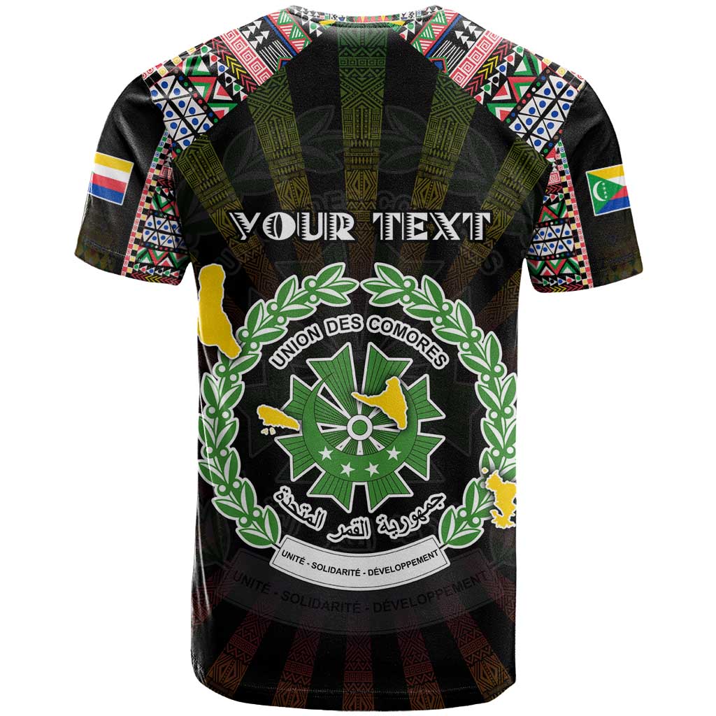 Personalized Comoros Roots T shirt African Pride in Fingerprint and Tribal Colors