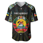 Personalized Mozambique Roots Baseball Jersey African Pride in Fingerprint and Tribal Colors