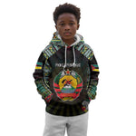 Personalized Mozambique Roots Kid Hoodie African Pride in Fingerprint and Tribal Colors