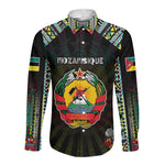 Personalized Mozambique Roots Long Sleeve Button Shirt African Pride in Fingerprint and Tribal Colors